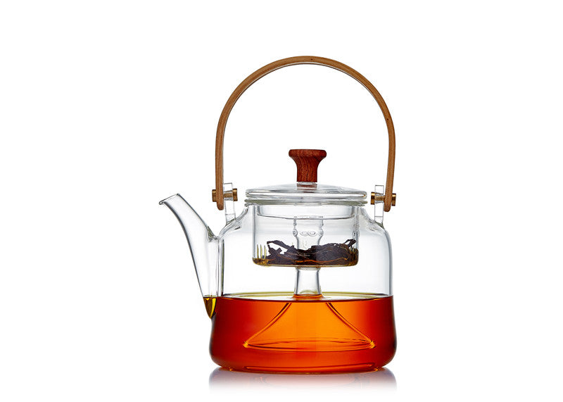 Japanese Style Glass Bamboo Handle Teapot Kettle - Tea Maker -  Trend Goods