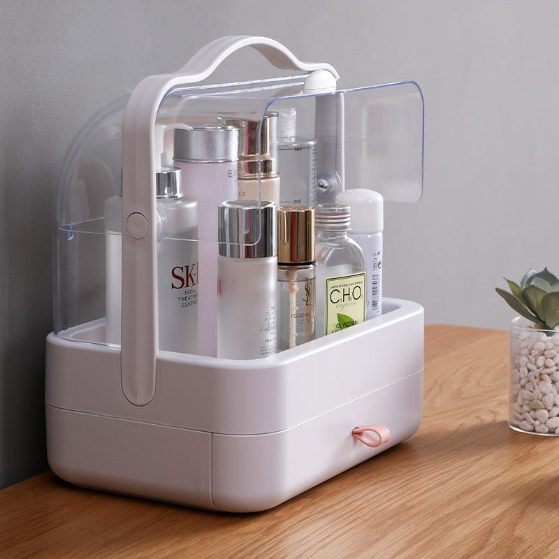 Desktop Transparent Dust-like Portable Cosmetics Storage Box - Cosmetic Storage -  Trend Goods