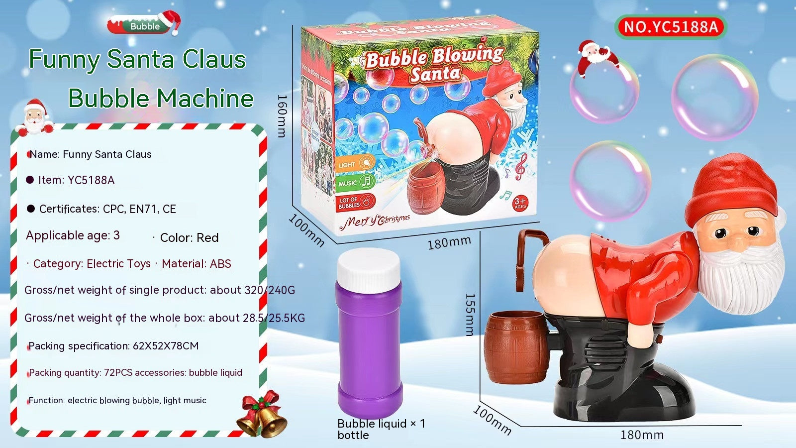 Electric Santa Claus Bubbles Machine - Holiday Decorations -  Trend Goods