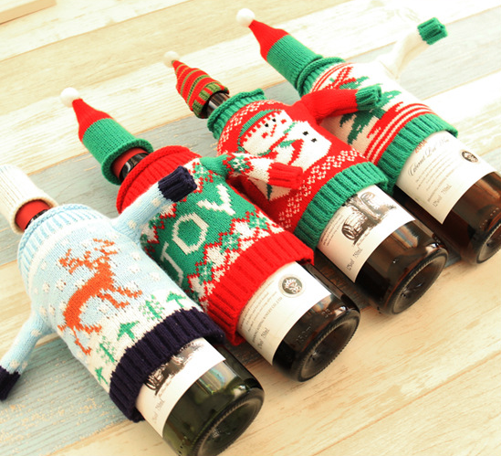 Knitted Christmas Bottle Set - Party Supplies -  Trend Goods