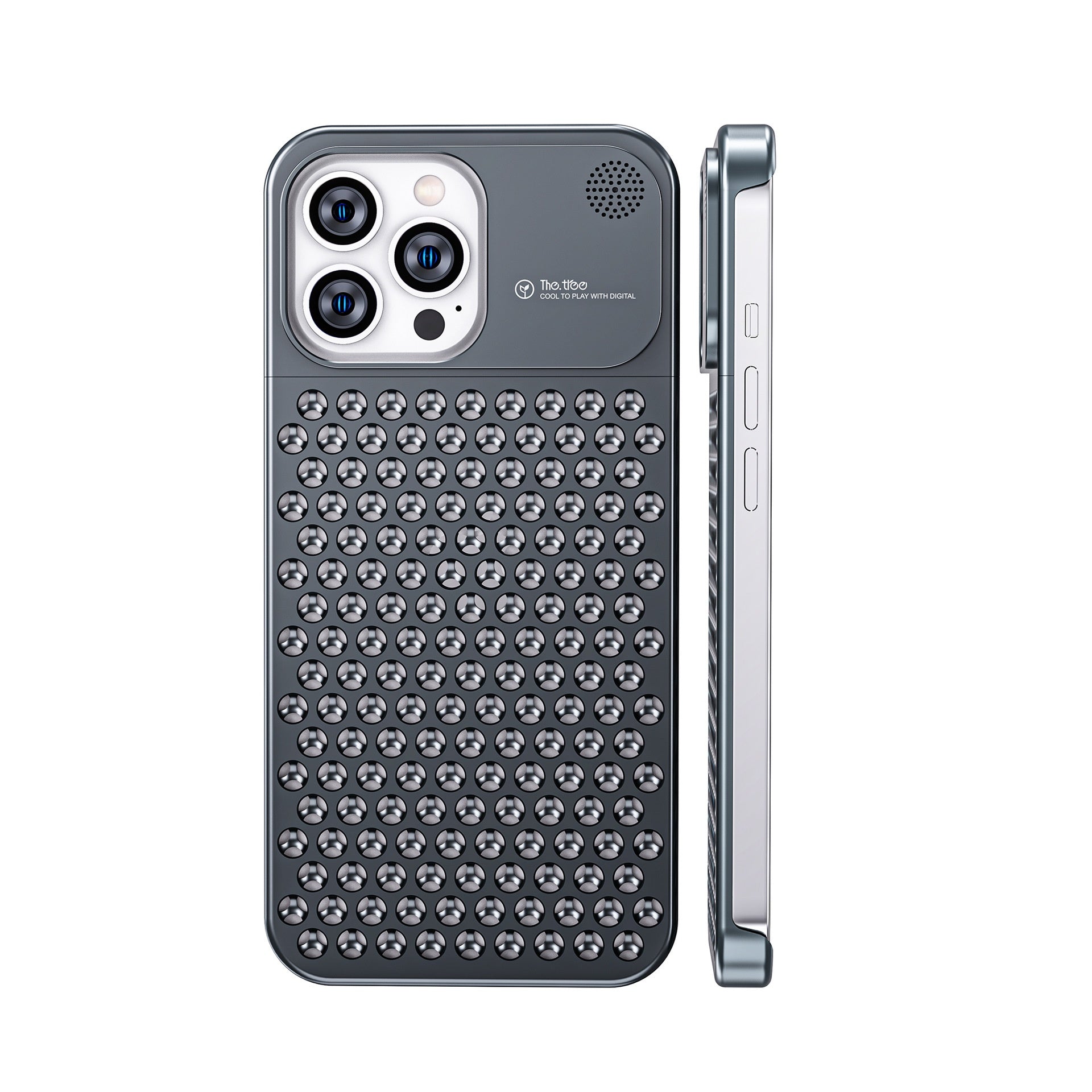 Aluminum Alloy Phone Case Hollow Heat Dissipation Anti-fall Full Body Shockproof Trend Goods