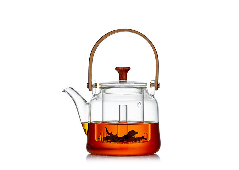 Japanese Style Glass Bamboo Handle Teapot Kettle - Tea Maker -  Trend Goods
