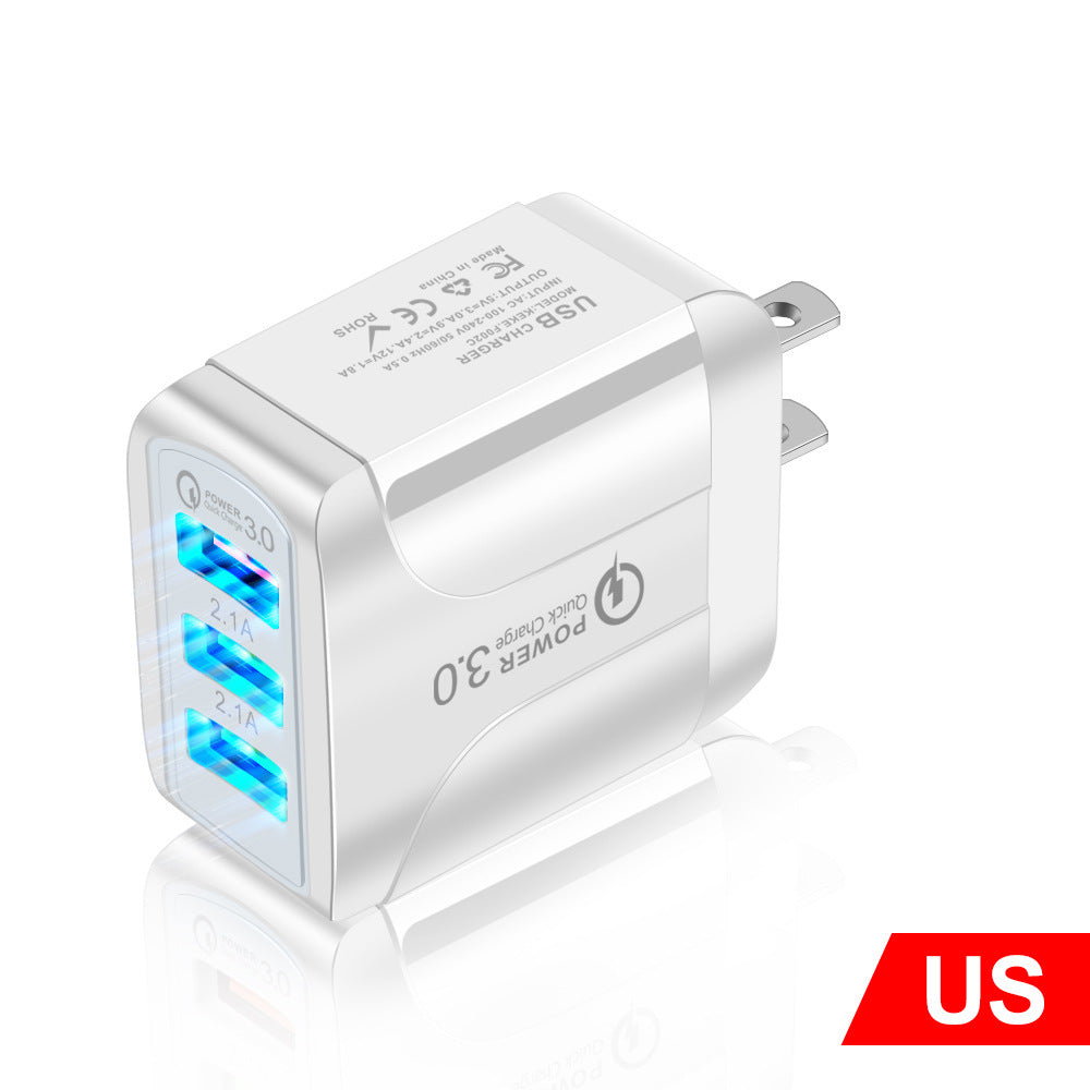 Fast Charge Mobile Phone Charger 3USB Smart European American Standard - Power Chargers -  Trend Goods