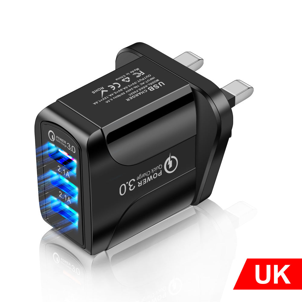 Fast Charge Mobile Phone Charger 3USB Smart European American Standard - Power Chargers -  Trend Goods