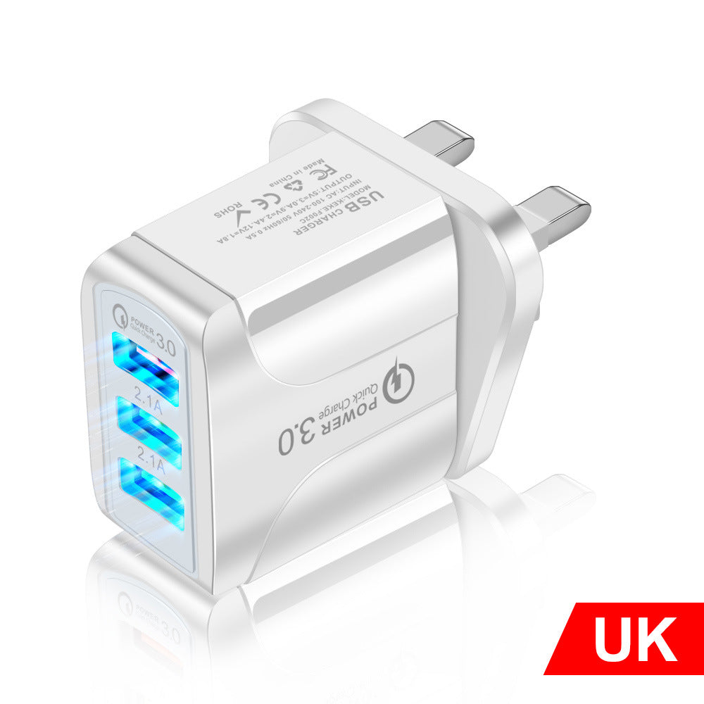 Fast Charge Mobile Phone Charger 3USB Smart European American Standard - Power Chargers -  Trend Goods