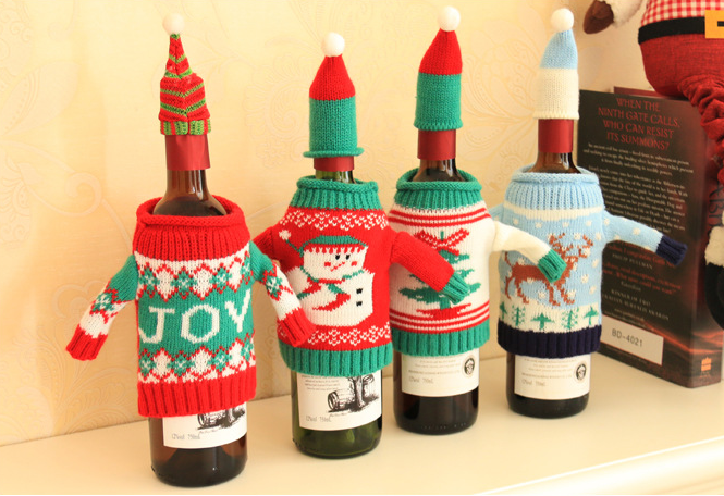 Knitted Christmas Bottle Set - Party Supplies -  Trend Goods