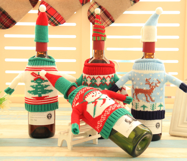 Knitted Christmas Bottle Set - Party Supplies -  Trend Goods