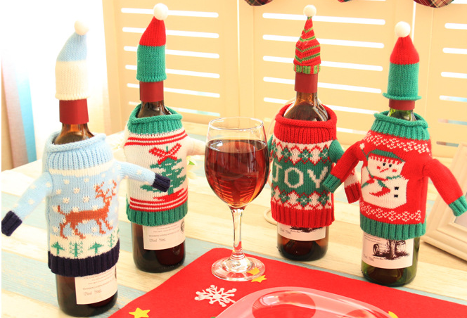 Knitted Christmas Bottle Set - Party Supplies -  Trend Goods