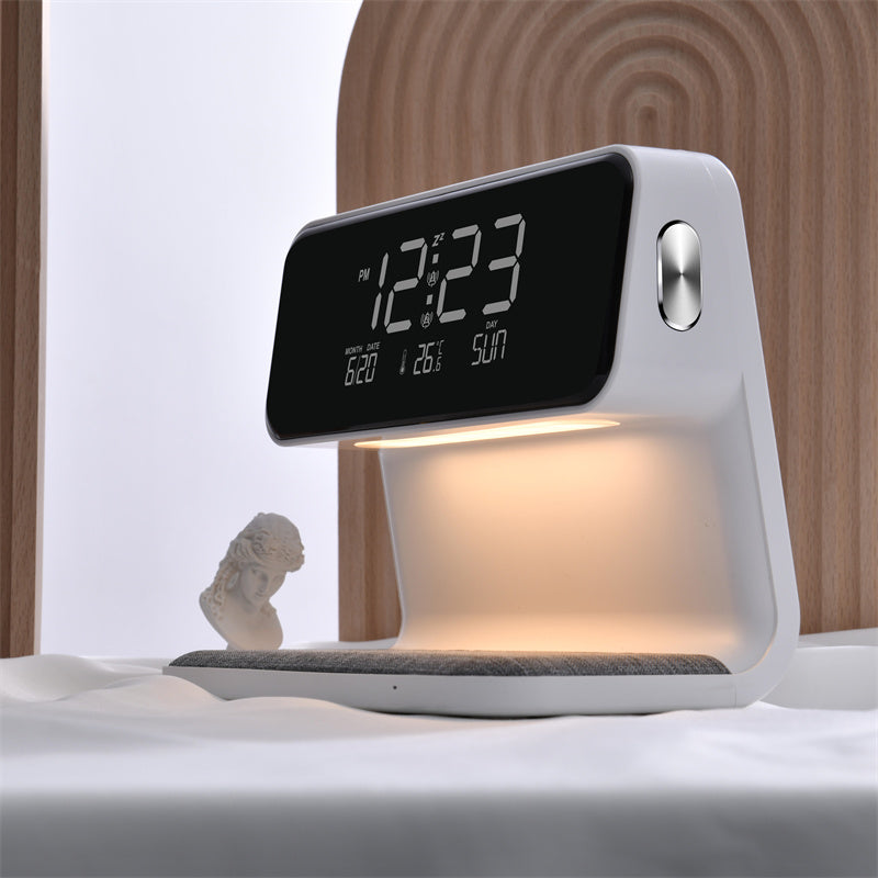 Creative 3 In 1 Bedside Lamp Wireless Charging LCD Screen Alarm Clock - Alarm Clocks -  Trend Goods