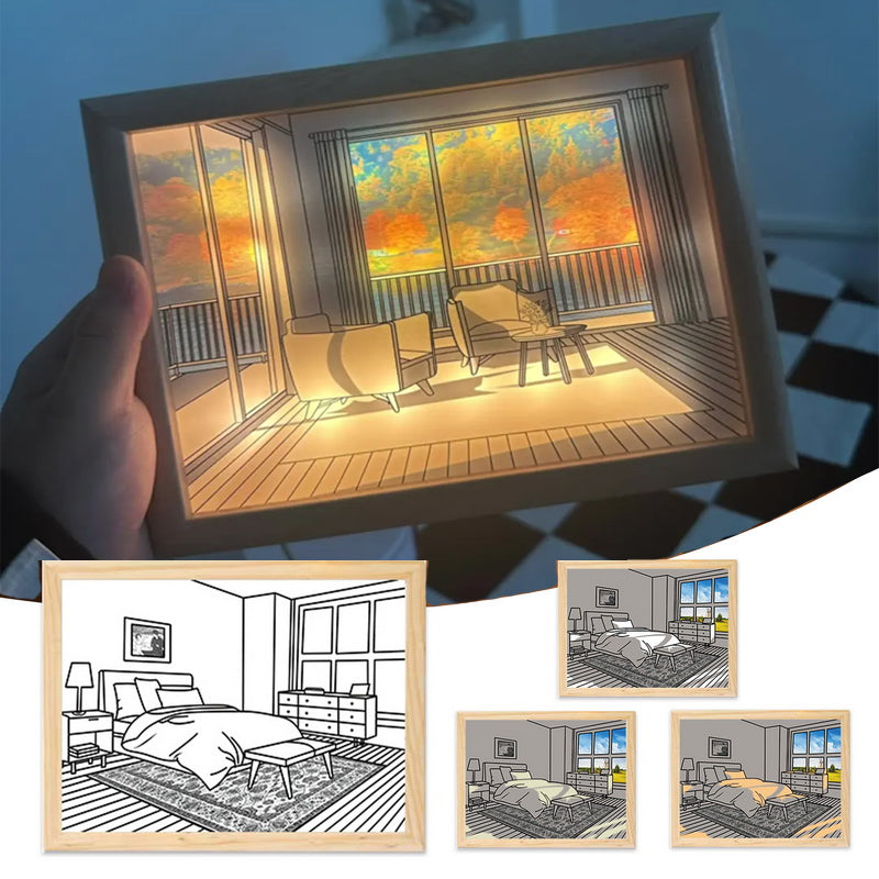 Illuminated Picture LED Decorative Light Painting Bedside Simulate Sunshine - Decor -  Trend Goods