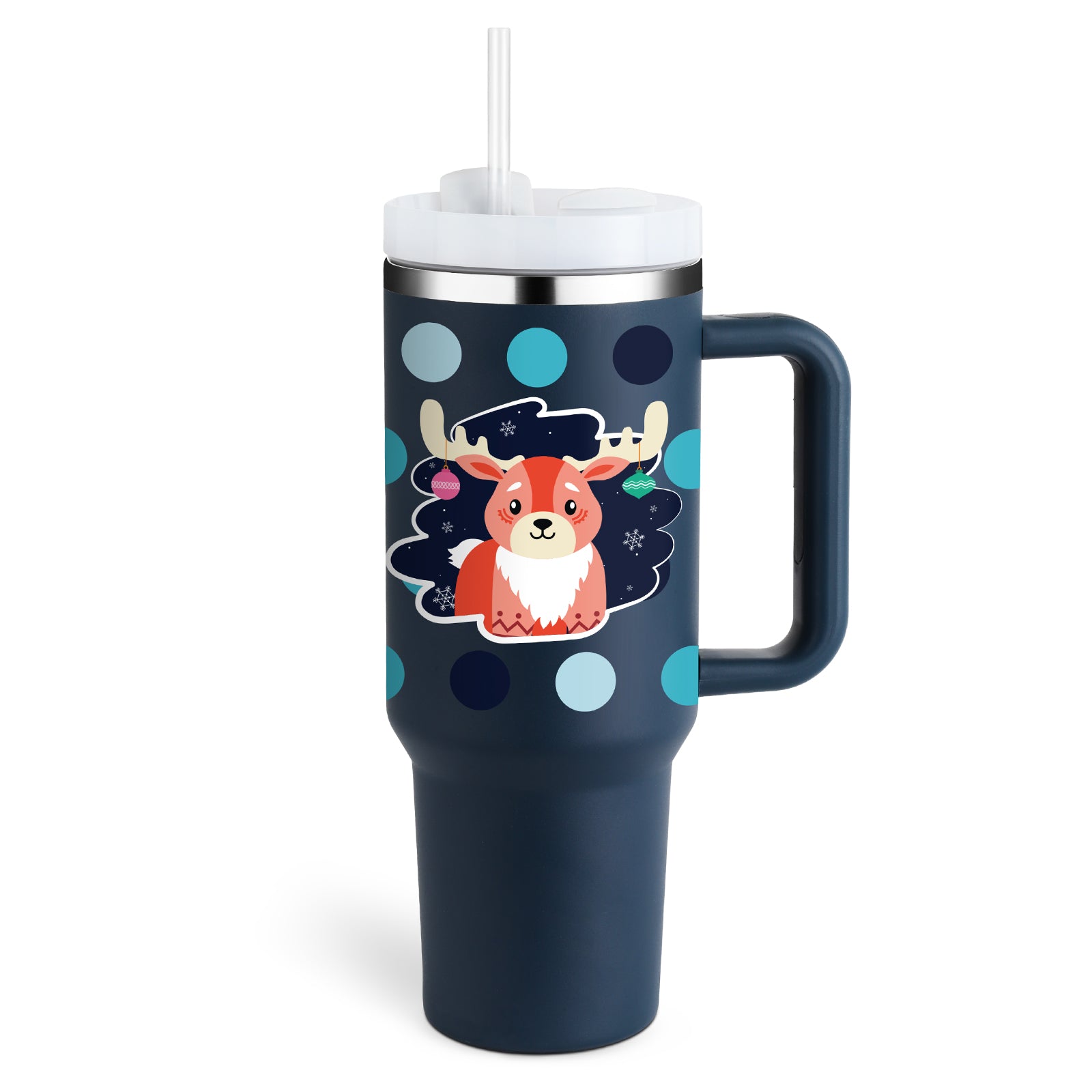 Christmas Thermal Mug 40oz Straw Coffee Insulation Cup With Handle - Mugs -  Trend Goods