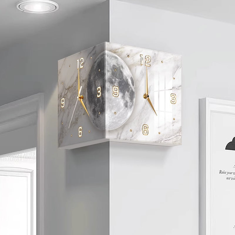 Creative Clock Wall Lamp With Double-sided - Wall Clocks -  Trend Goods