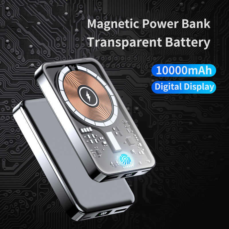 Transparent Magnetic Power Bank 22.5W Fast Charge Trend Goods