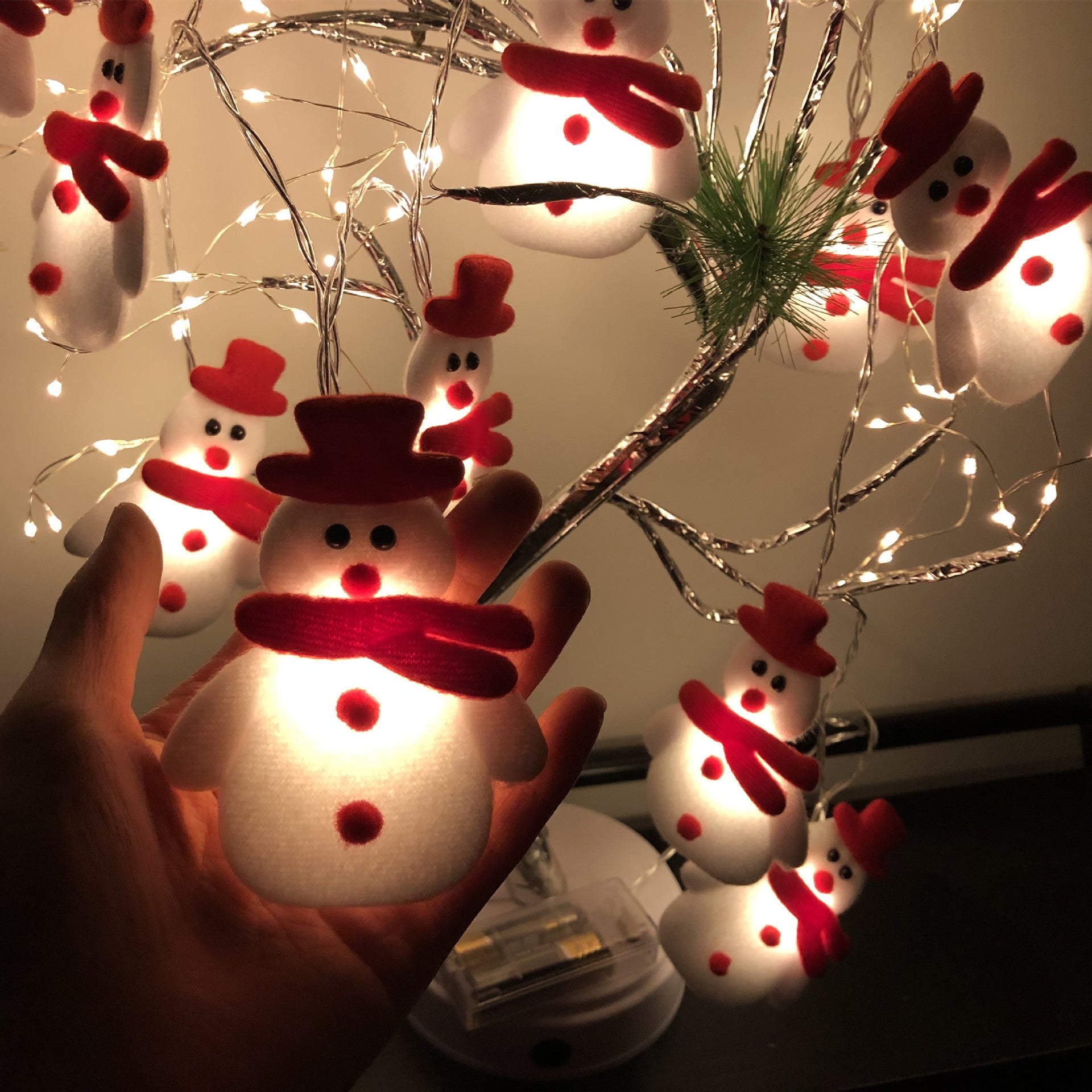 Christmas Decoration Snowman LED String Lights Garland Xmas Fairy Lights Decor - Holiday Decorations -  Trend Goods