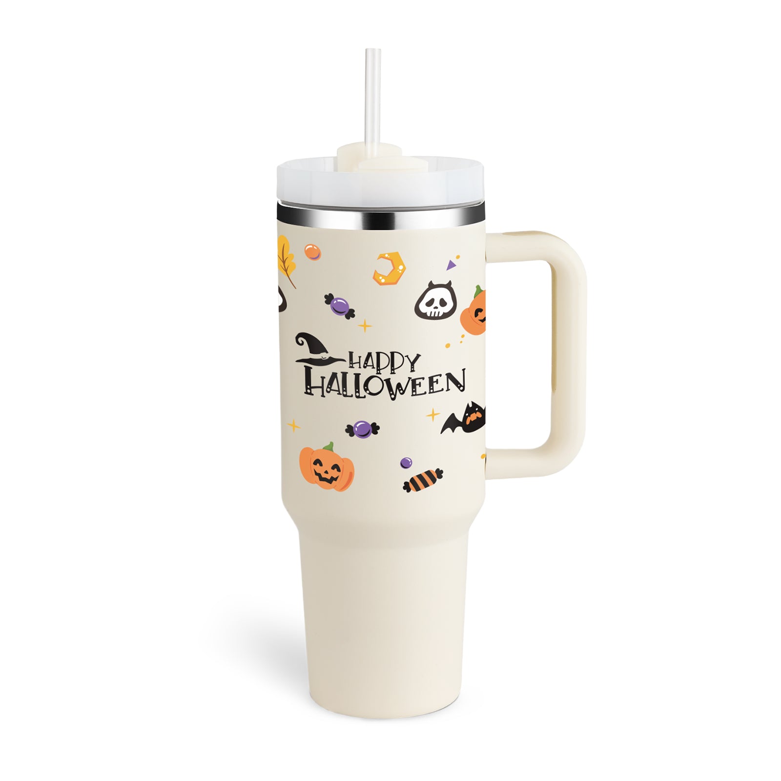 Christmas Thermal Mug 40oz Straw Coffee Insulation Cup With Handle - Mugs -  Trend Goods