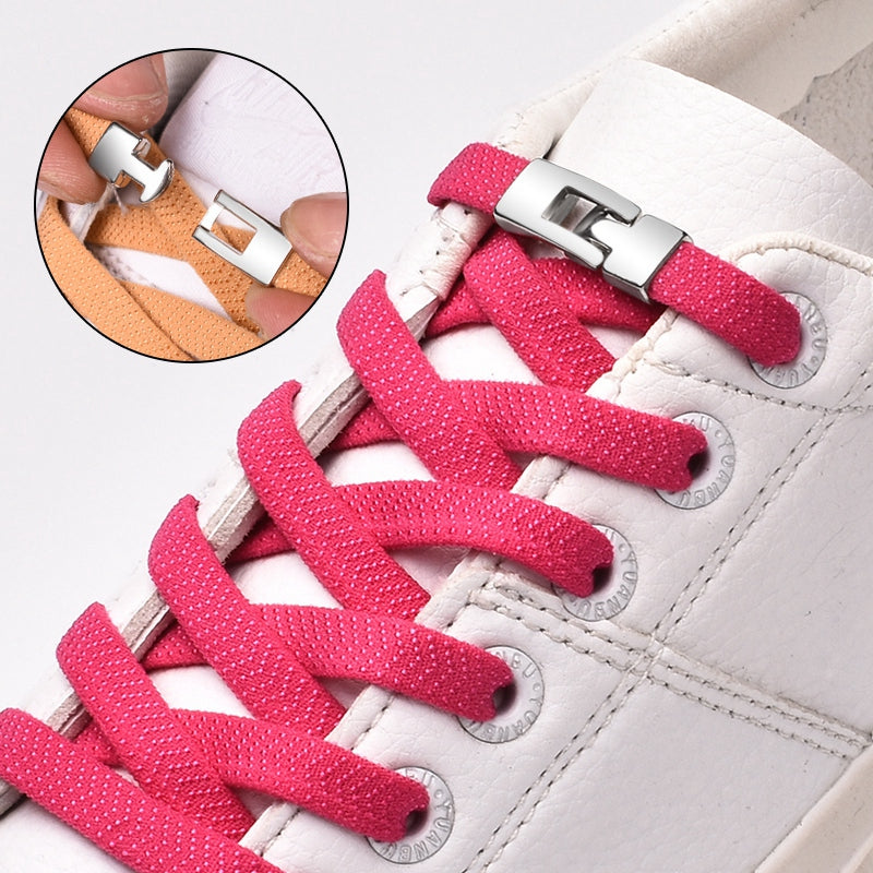 Lazy Shoelaces Free Color Sports Shoelaces Men And Women Cross Buckle Elastic Elastic - Shoe Laces -  Trend Goods