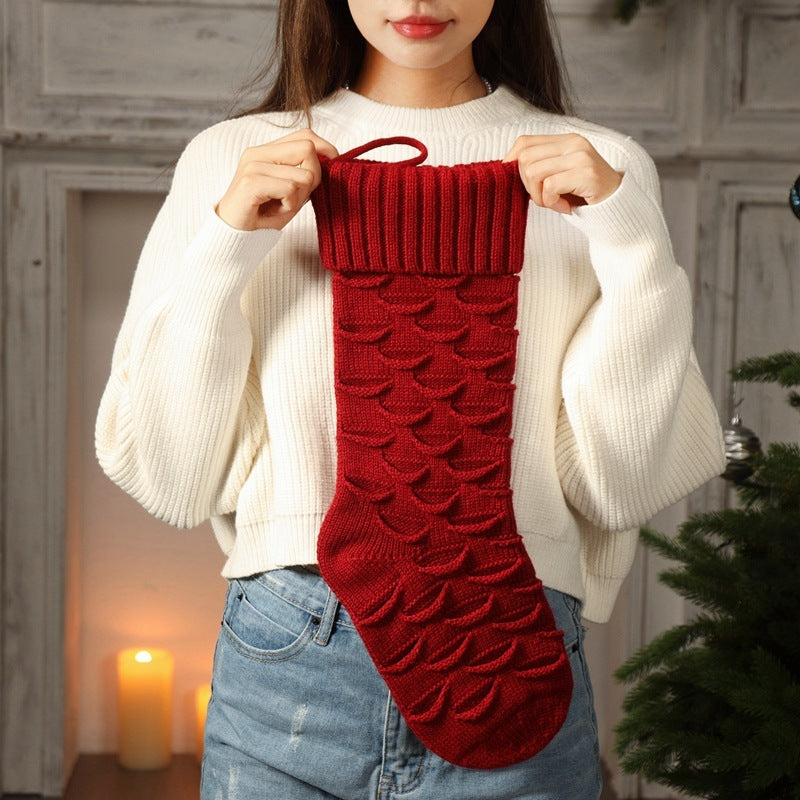 Knitted Christmas Gift Bag Hanging Decorative Stockings - 0 -  Trend Goods