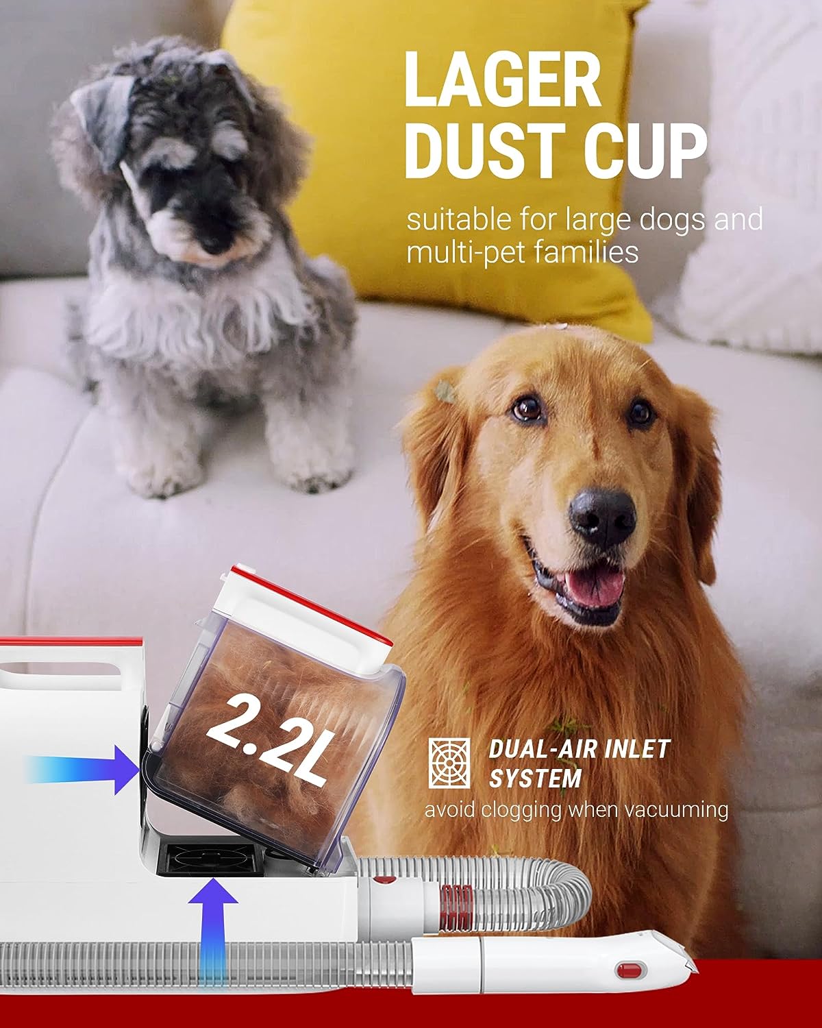 Pet Hair Vacuum For Shedding Grooming With Dog Clipper - Pet Care -  Trend Goods