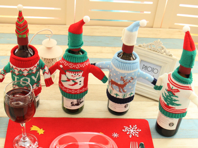 Knitted Christmas Bottle Set - Party Supplies -  Trend Goods