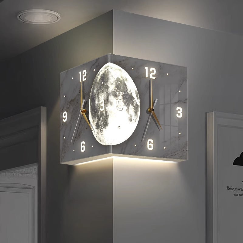 Creative Clock Wall Lamp With Double-sided - Wall Clocks -  Trend Goods
