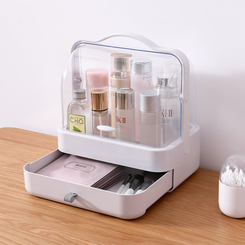 Desktop Transparent Dust-like Portable Cosmetics Storage Box - Cosmetic Storage -  Trend Goods