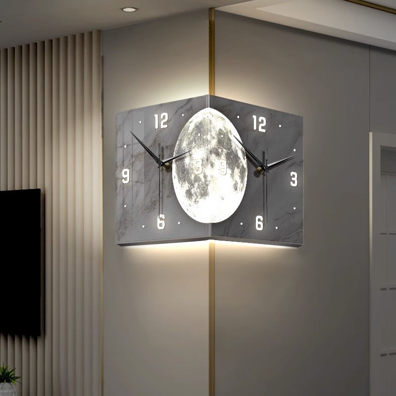 Creative Clock Wall Lamp With Double-sided - Wall Clocks -  Trend Goods