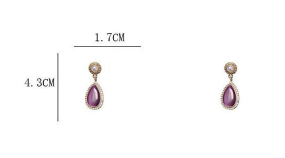 Vintage Purple Gemstone Earrings - Earrings -  Trend Goods