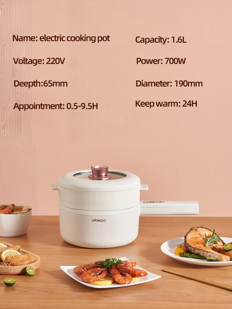 700W Electric Ceramic Liner Cooking Pot Trend Goods