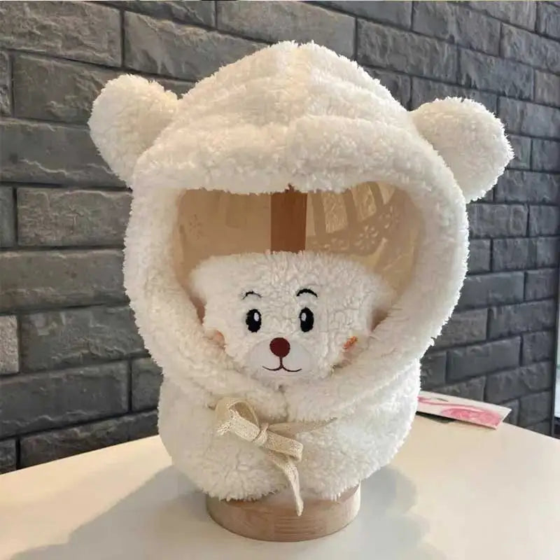 Teddy Bear Winter Fleece Beanie Mask - Hoodies -  Trend Goods