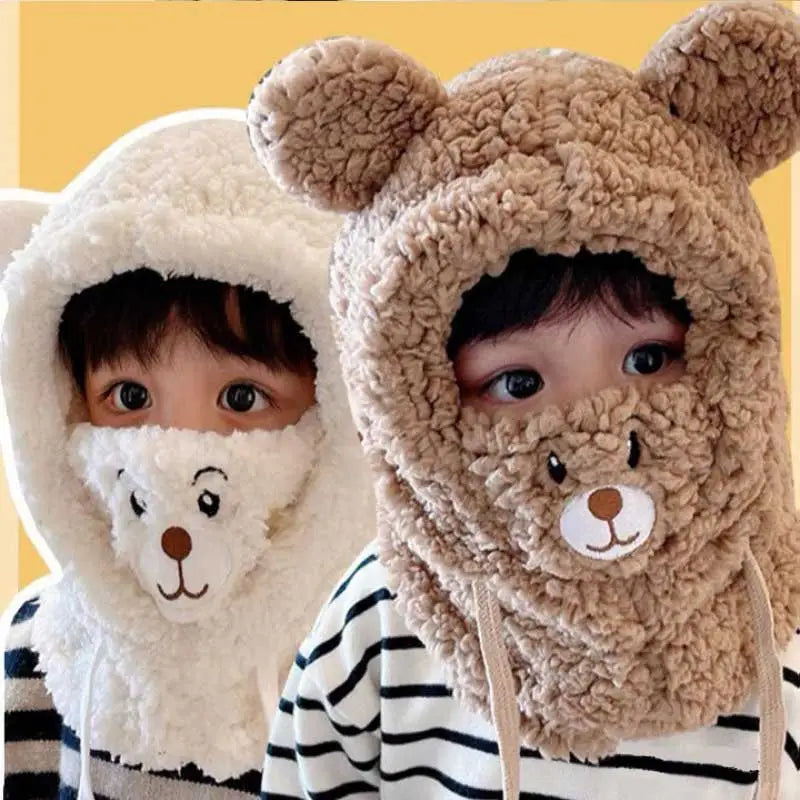 Teddy Bear Winter Fleece Beanie Mask Trend Goods