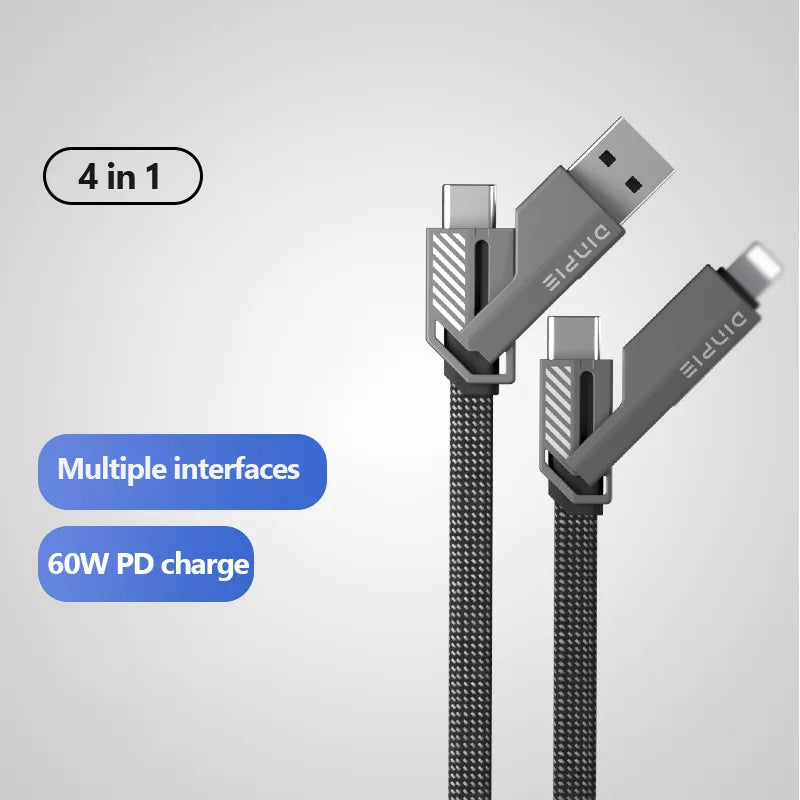 4 In 1 USB To Type-C Cable 60w Durable Charging Cable Iphone Android - Phone Cables -  Trend Goods