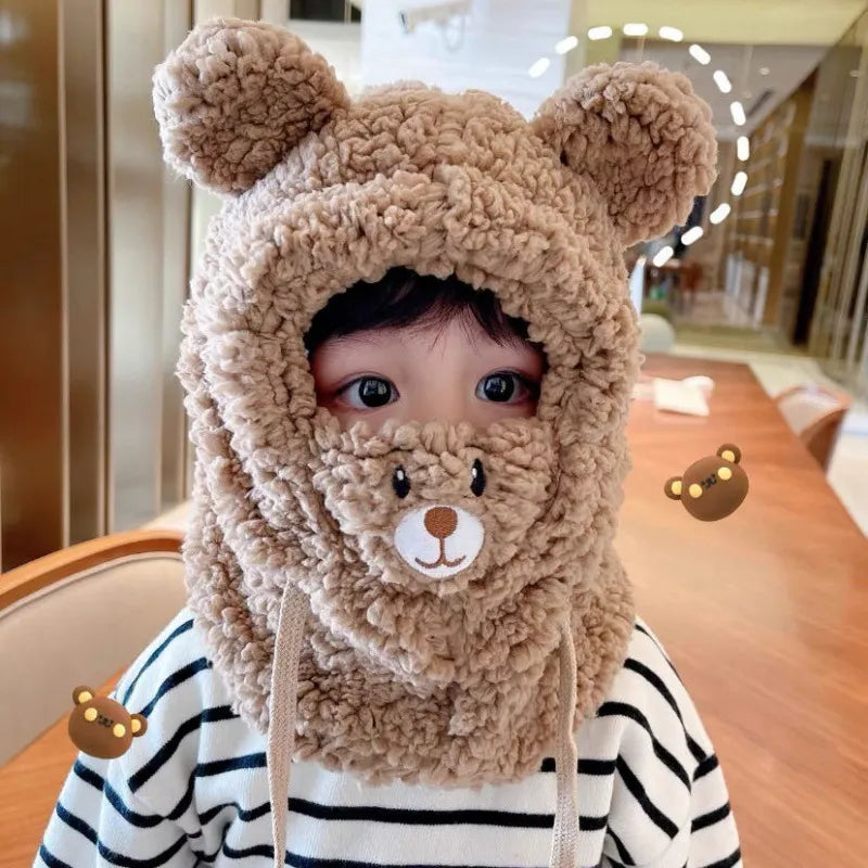 Teddy Bear Winter Fleece Beanie Mask Trend Goods