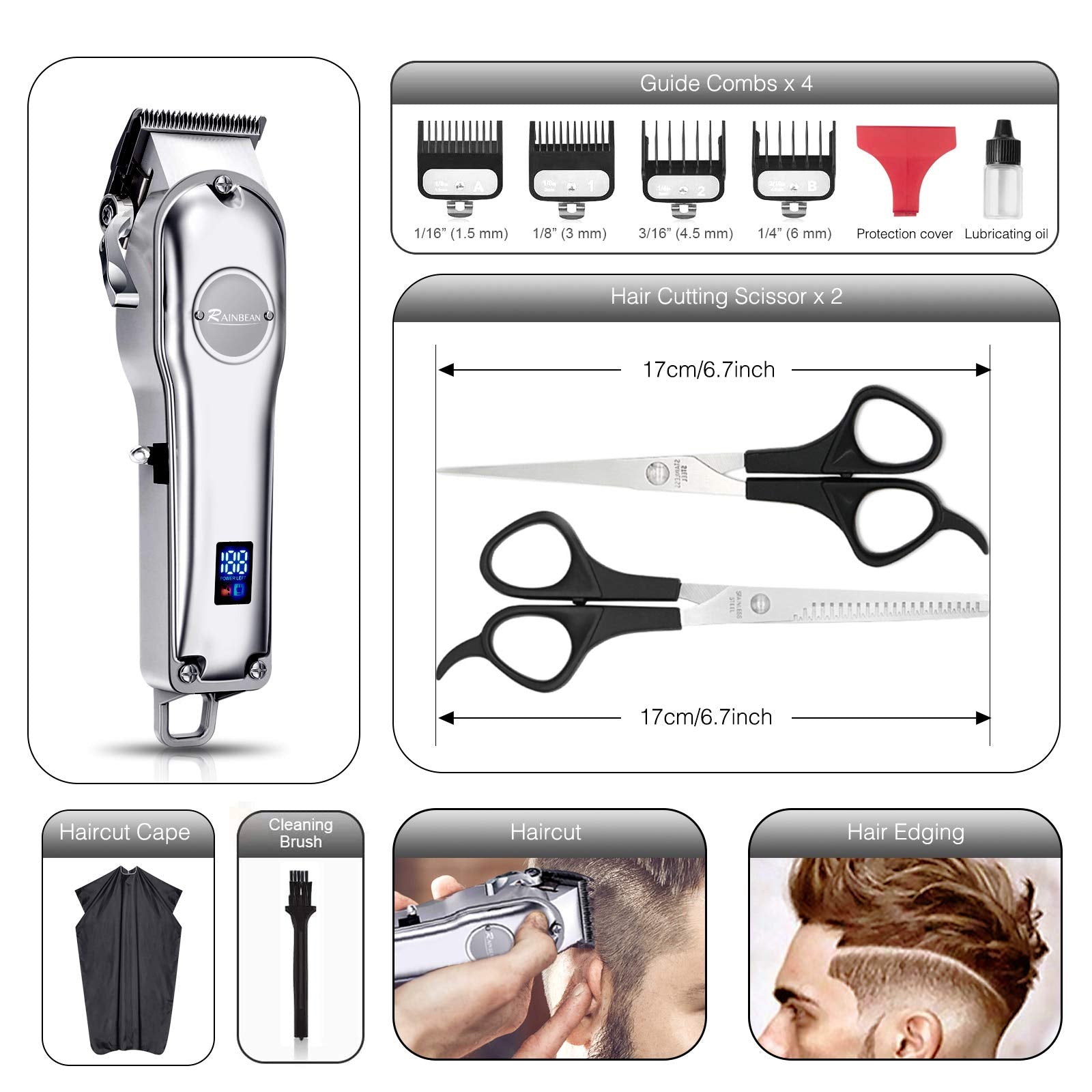 Men Hair Trimmer 3 in 1 IPX7 Waterproof Beard Trimmer - Hair Clippers -  Trend Goods