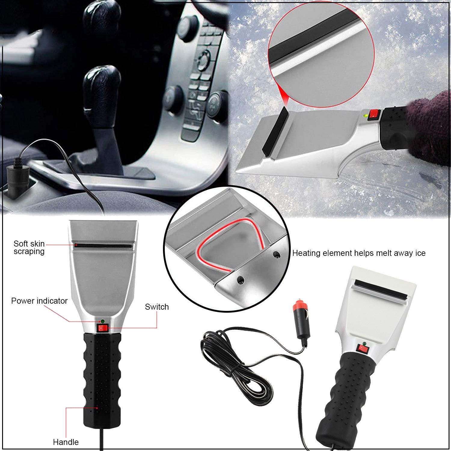 Automatic Ice Scraper Heating Snow Shovel - Auto Accessories -  Trend Goods