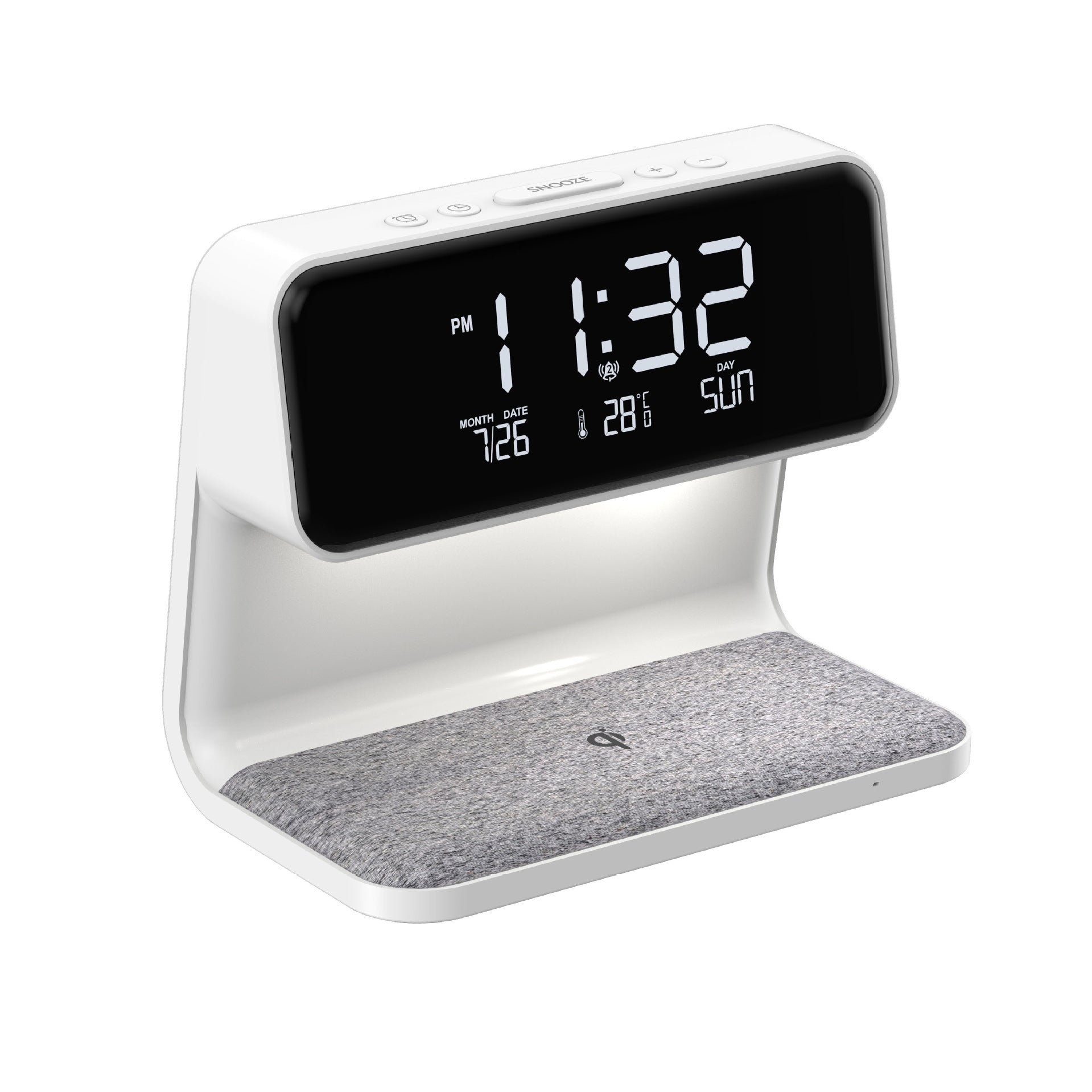 Creative 3 In 1 Bedside Lamp Wireless Charging LCD Screen Alarm Clock - Alarm Clocks -  Trend Goods