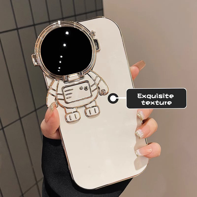 Luxury New Plating Cartoon Astronaut Phone Case For 'iPhone 15 14 13 12 Pro Max Flip Camera Lens Holder Mobile Protective Cover - Phone Cases -  Trend Goods