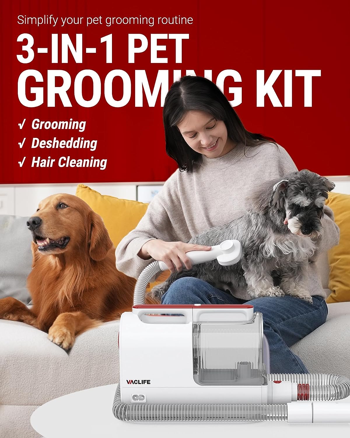 Pet Hair Vacuum For Shedding Grooming With Dog Clipper - Pet Care -  Trend Goods