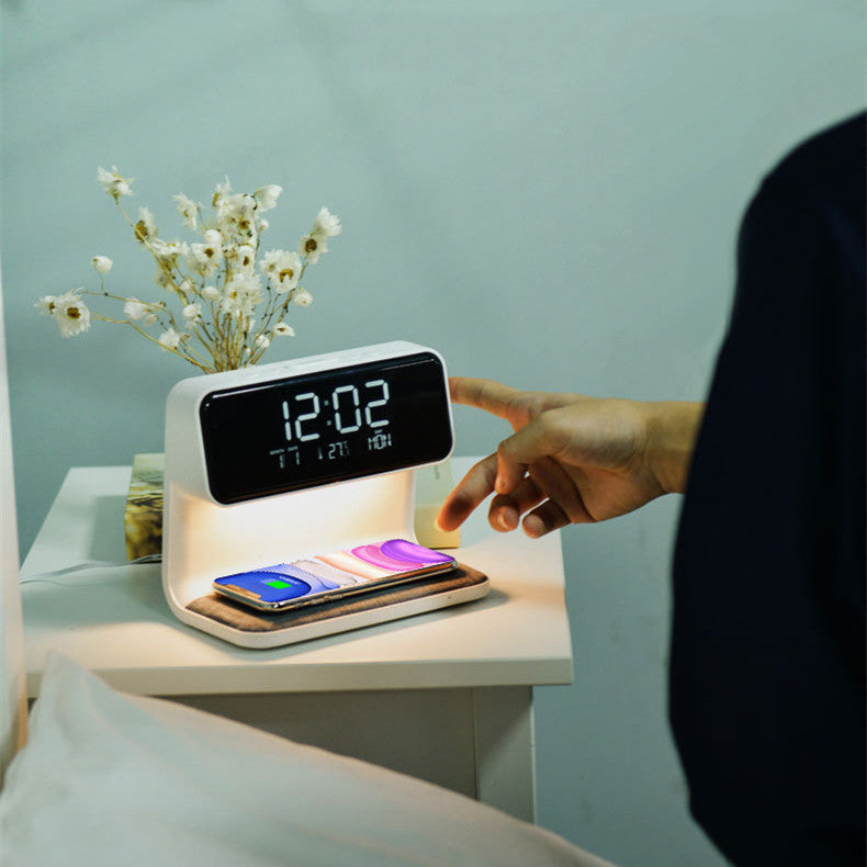 Creative 3 In 1 Bedside Lamp Wireless Charging LCD Screen Alarm Clock - Alarm Clocks -  Trend Goods