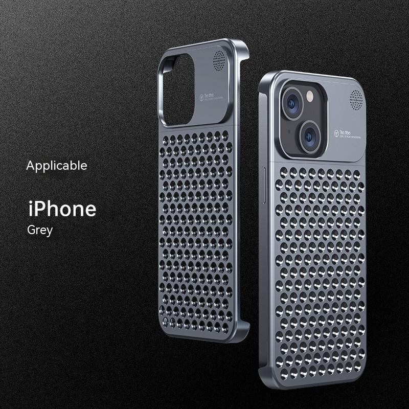 Aluminum Alloy Phone Case Hollow Heat Dissipation Anti-fall Full Body Shockproof Trend Goods