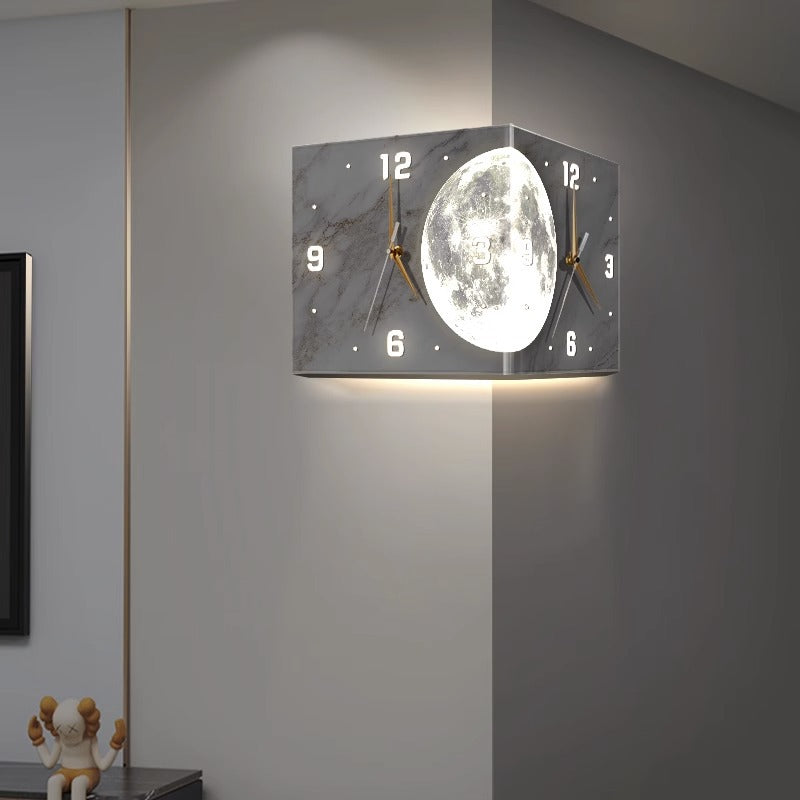 Creative Clock Wall Lamp With Double-sided - Wall Clocks -  Trend Goods