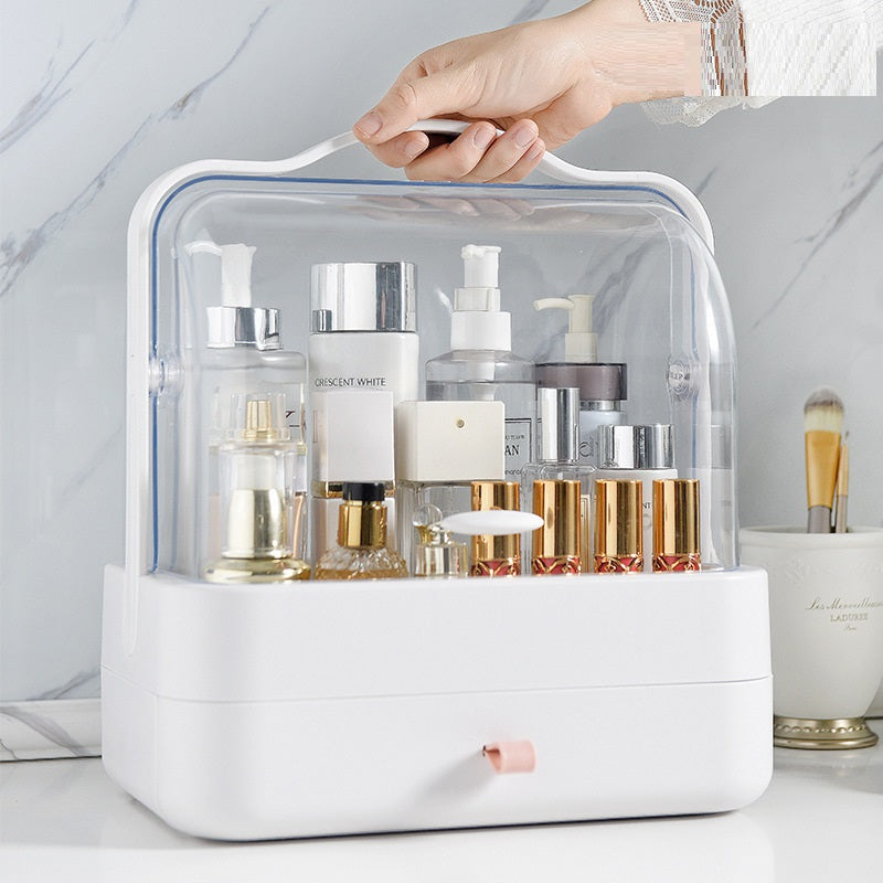 Desktop Transparent Dust-like Portable Cosmetics Storage Box - Cosmetic Storage -  Trend Goods