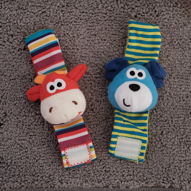 0-12 Months Soft Animal Rattle Infant Newborn Plush Sock Baby Toy Wrist Strap - Baby Socks -  Trend Goods