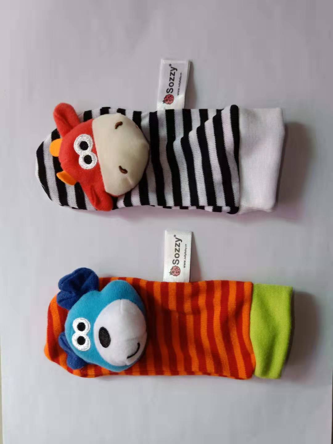 0-12 Months Soft Animal Rattle Infant Newborn Plush Sock Baby Toy Wrist Strap - Baby Socks -  Trend Goods