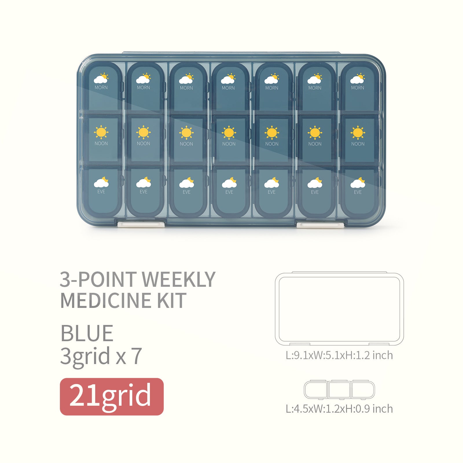 One Week Sealed Pill Box 21 - 28 Compartments - Pillboxes -  Trend Goods