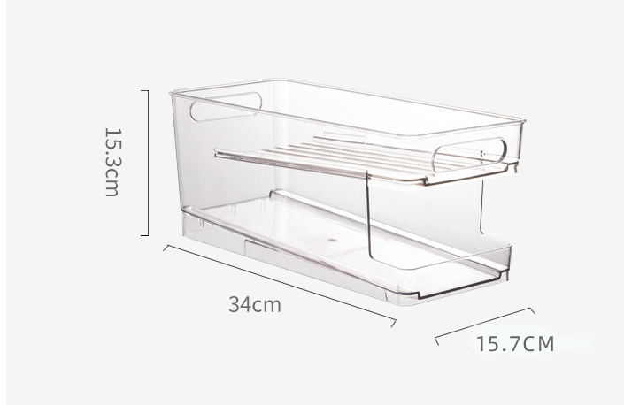 Refrigerator Beverage Storage Box Double-layer Self-rolling - Kitchen Organizers -  Trend Goods