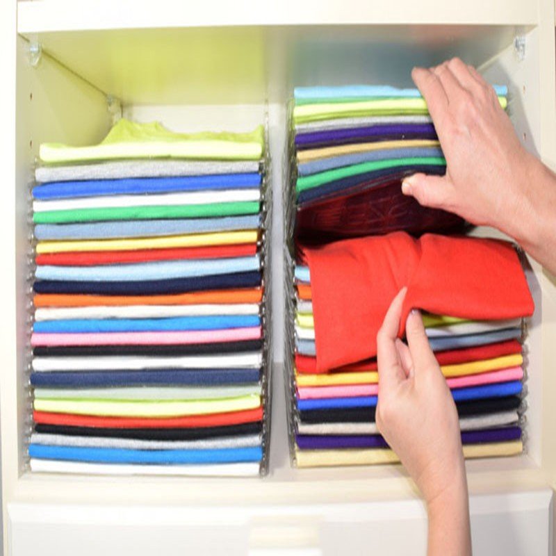 10 Layer Clothes Storage Board Fold Clothing Organizer T-shirt Document Closet Drawer Divider Organizer - Storage & Organizers -  Trend Goods