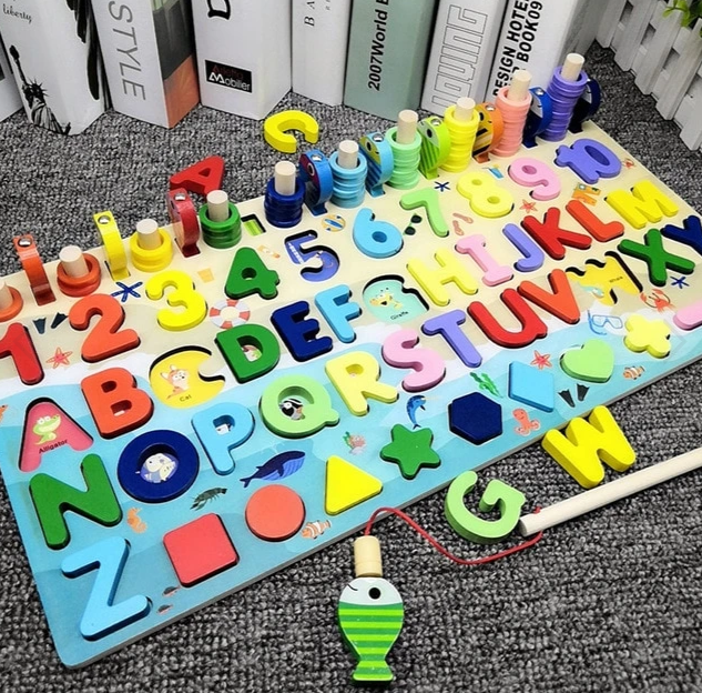 Children Baby Colorful 3D Geometric Alphabet Number Puzzle Educational Toy - Educational Toys -  Trend Goods