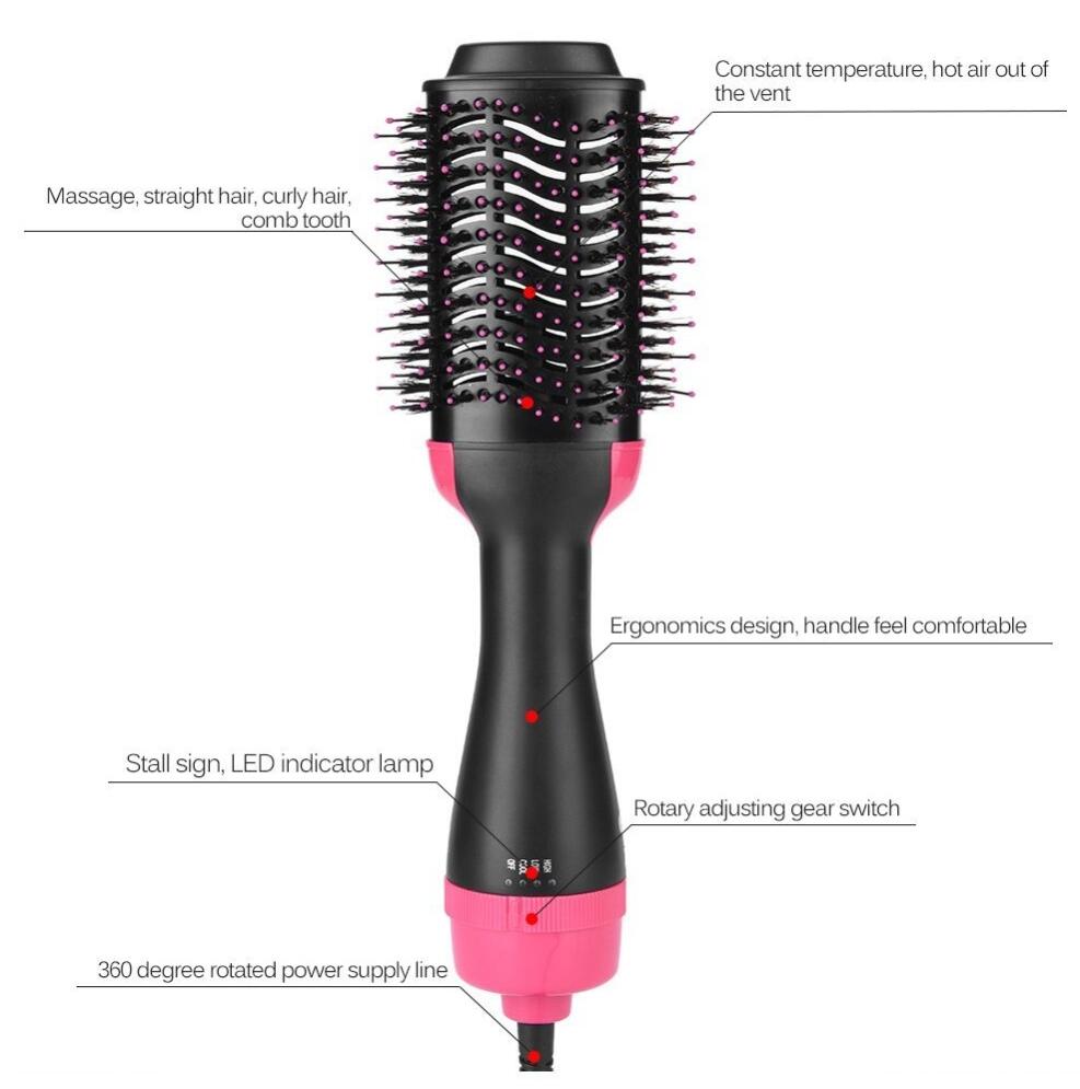 One-Step Electric Hair Dryer Comb Multifunctional Comb Straightener Hair Curling - Hair Brushes -  Trend Goods