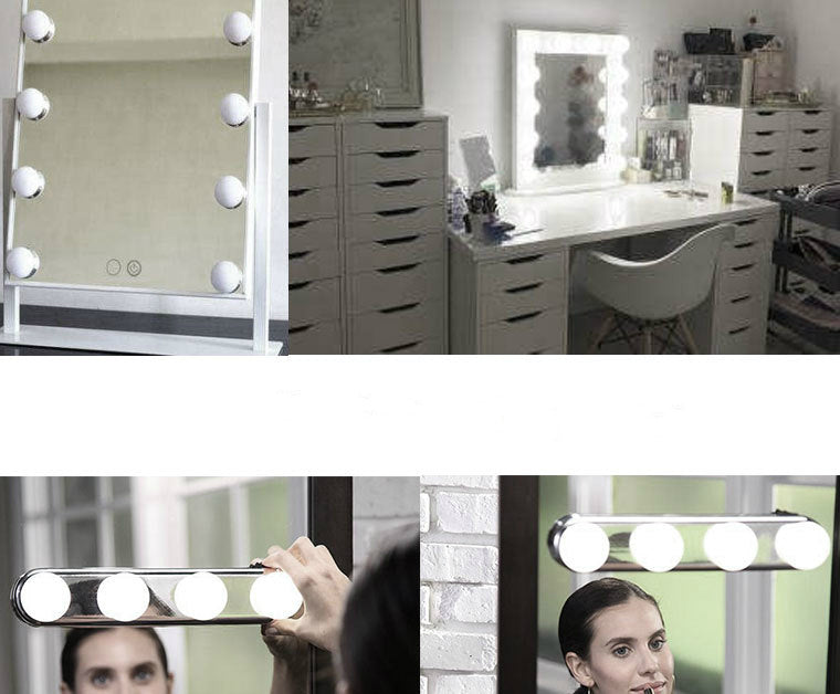 Four Bulb Makeup Mirror Headlights Strong Suction - Headlights -  Trend Goods