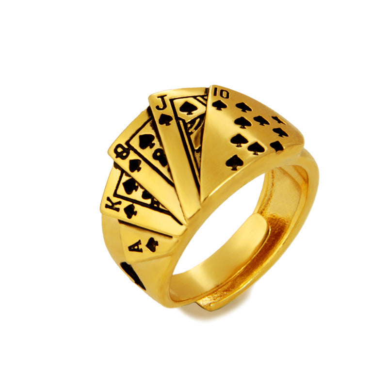 Copper plated 24k sand gold ring - Rings -  Trend Goods